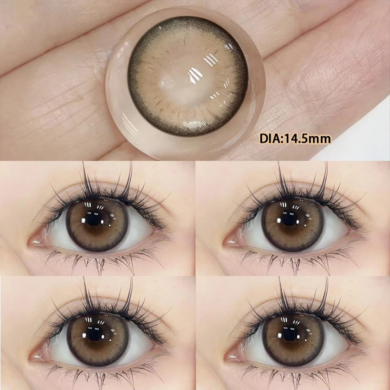 2pcs High Quality Color Contact Lenses for Eyes with Diopter Myopia Eyes Soft Blue Lens Beauty Pupil Yearly Use Fast Shipping