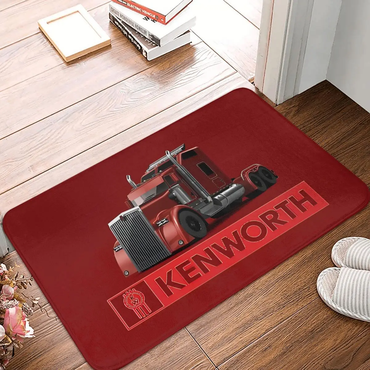 Red Truck Bath Non-Slip Carpet Kenworth Living Room Mat Entrance Door Doormat Floor Decoration Rug