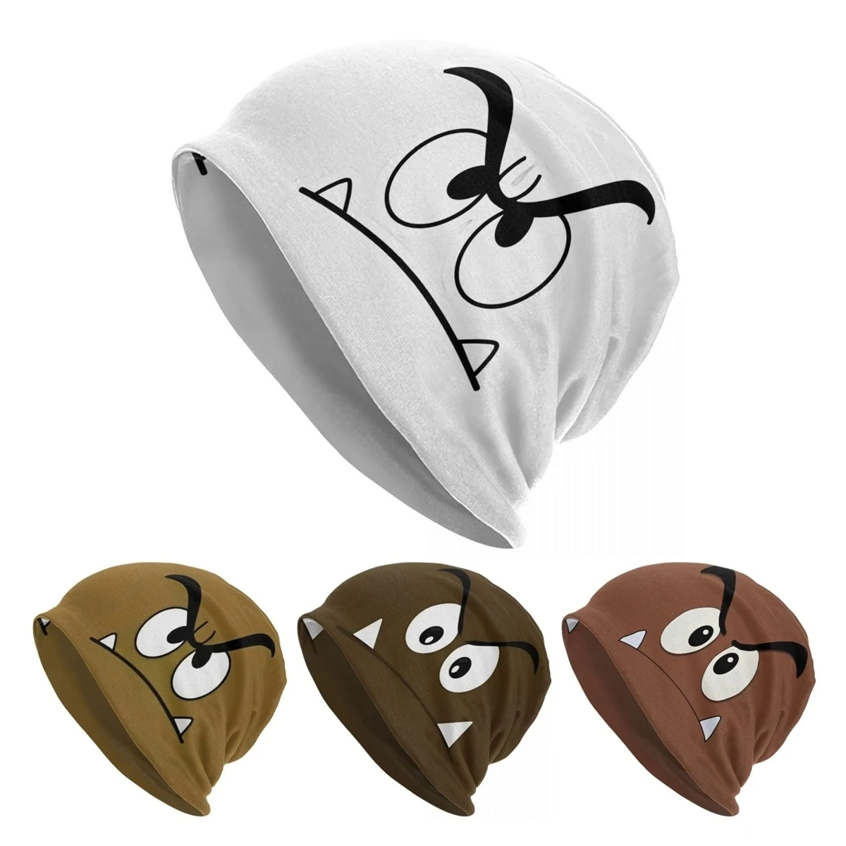 Goomba Cartoon Bonnet Hat Goth Outdoor Skullies Beanies Hats for Men Women Spring Dual-use Caps