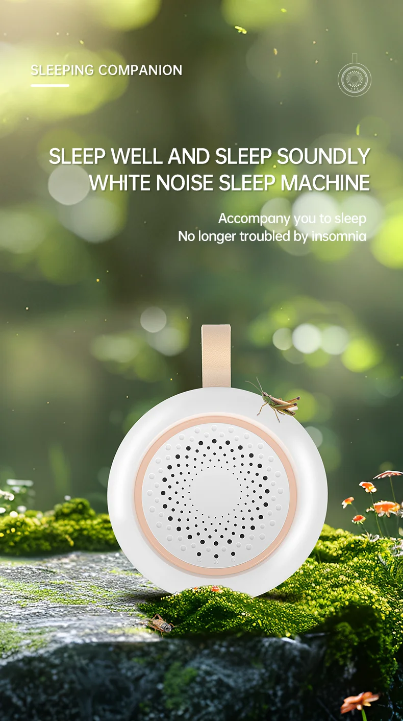 

Mini Sleep Aid Device, 24 White Noise Tracks, 3-Level Dimming, 18H Long Battery, Portable Strap, ABS+Silicone, Sleep Assistant