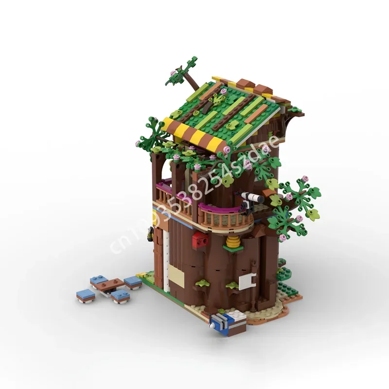 

980pcs MOC Beekeeper's Shop - Alternate Design of Friendship Treehouse Set Street View Model Building Block Creative Toys Gift