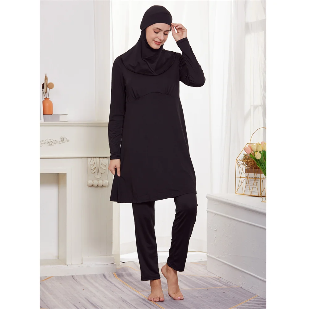 2024 New Full Cover Burkini Muslim Women Hijab Swimwear Modest Swimsuit Islam Bathing Suit Beachwear Long Sleeve Pants Swim Wear