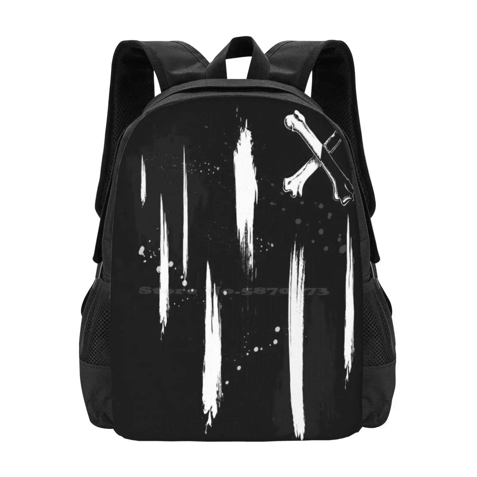 Carlos De Vil Descendants Black And White Brush Backpacks For School Teenagers Girls Travel Bags Descendants Carlos De Vil 101