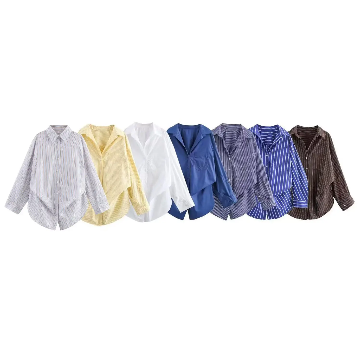 

Taop&Za women's clothing 2025 new loose casual simple lapel bat sleeve poplin shirt 2020458