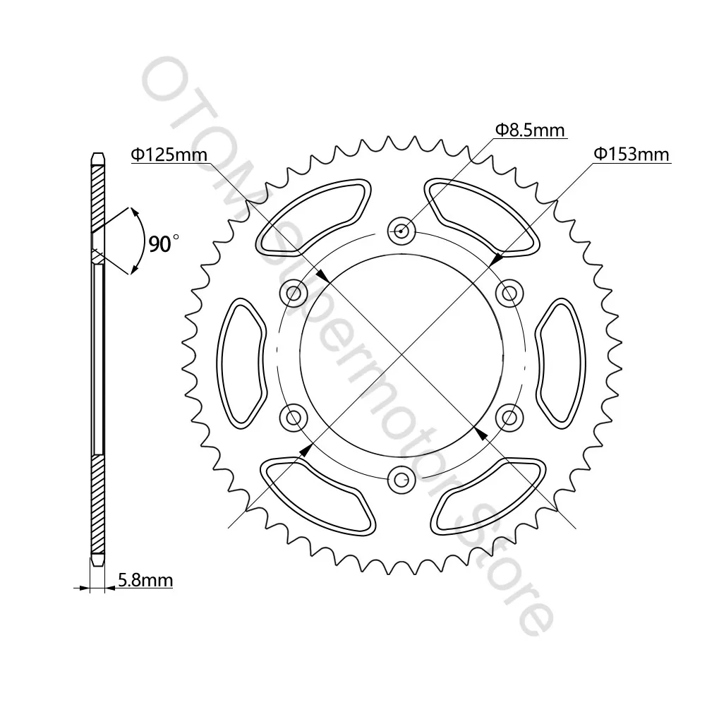 1983-2018 For BETA HONDA Motorcycle Chain 520 Rear Sprocket 41T 45T 47T 50T 52T RR RS CR125 CRF250R CRM250 XR400 CRF450R XR250