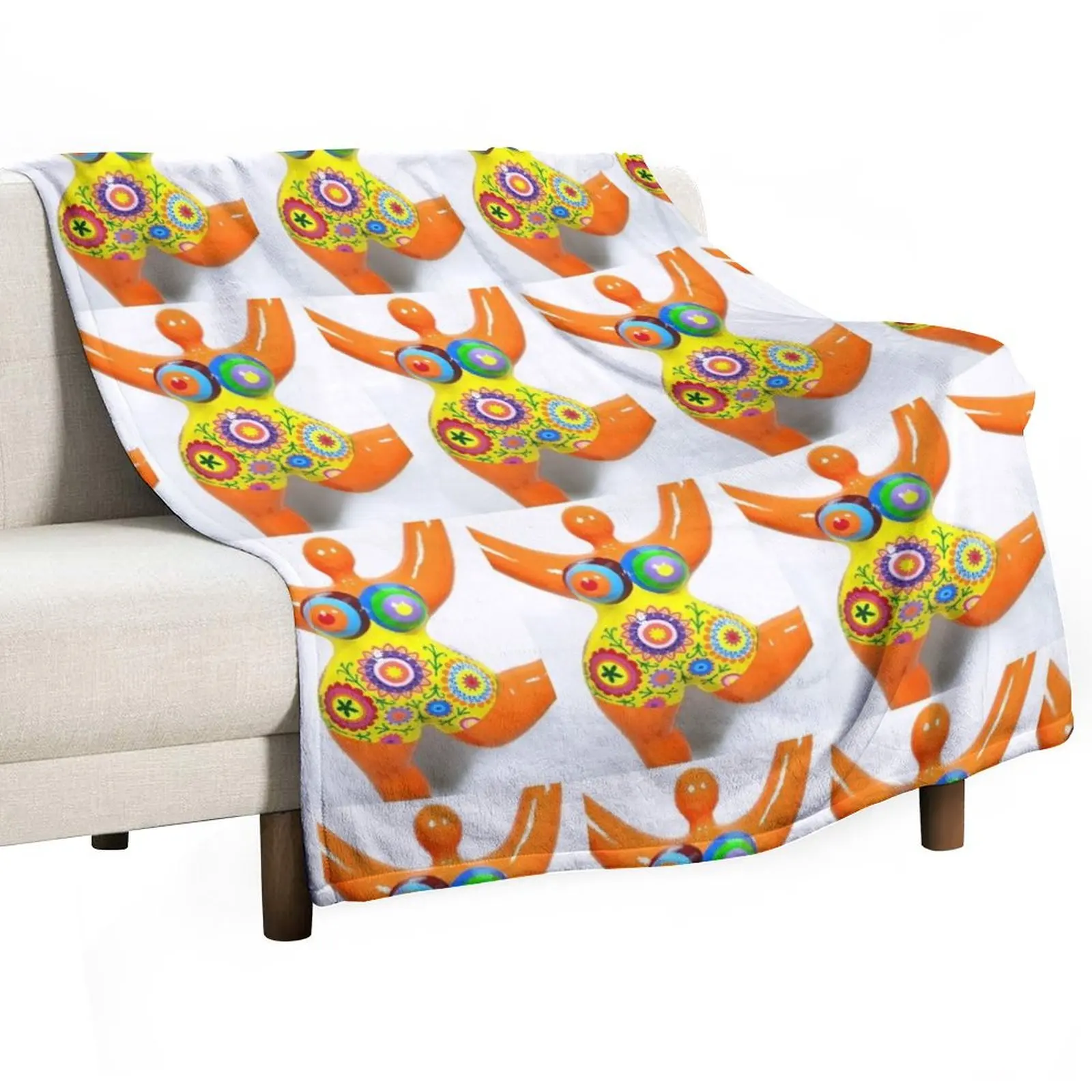 Orange Nana Biriney - tribute to Niki de Saint Phalle Throw Blanket Soft Plush Plaid manga Single Blankets