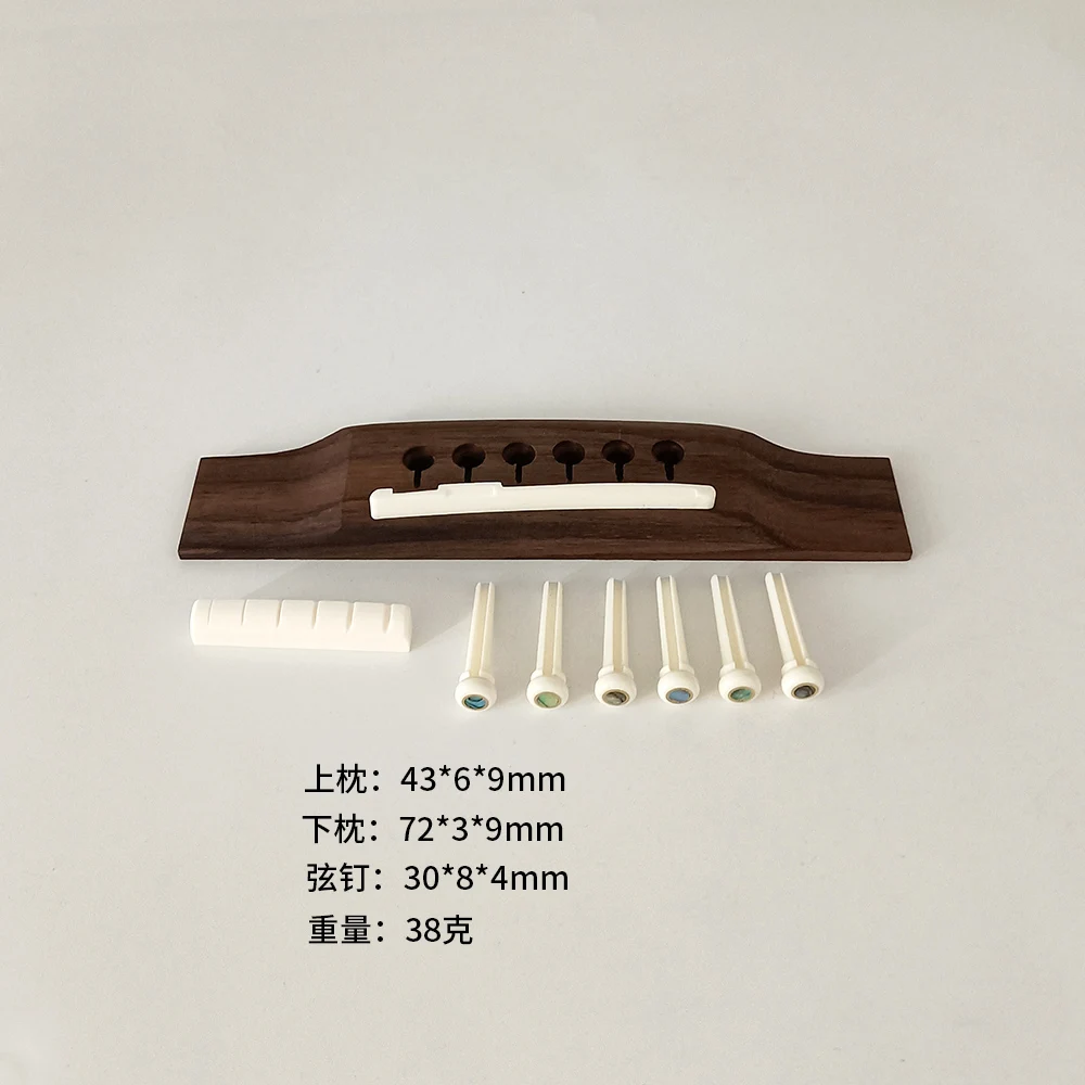 1 Set Acoustic Guitar Bridge + Bone Bridge Pins/Saddle/Nut Saddle Guitar Parts Guitar Code Bridge Code