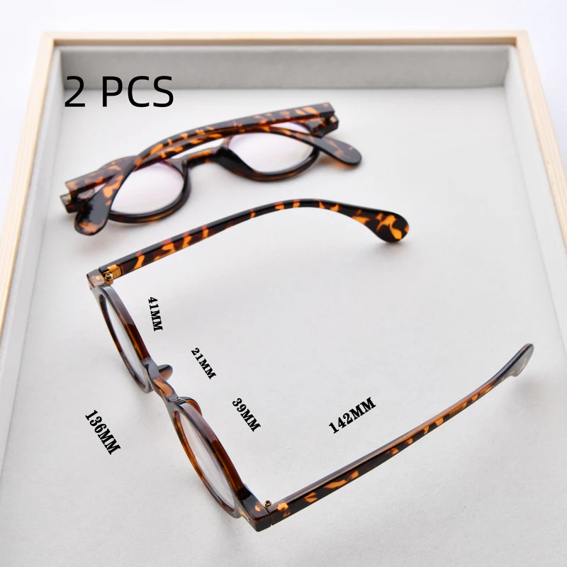 2PCS Anzug Mode Oval Lesebrille Bunte Anti Blau Licht Presbyopie Brille Für Frauen Männer 1,0 Bis + 4,0 – Detail 1