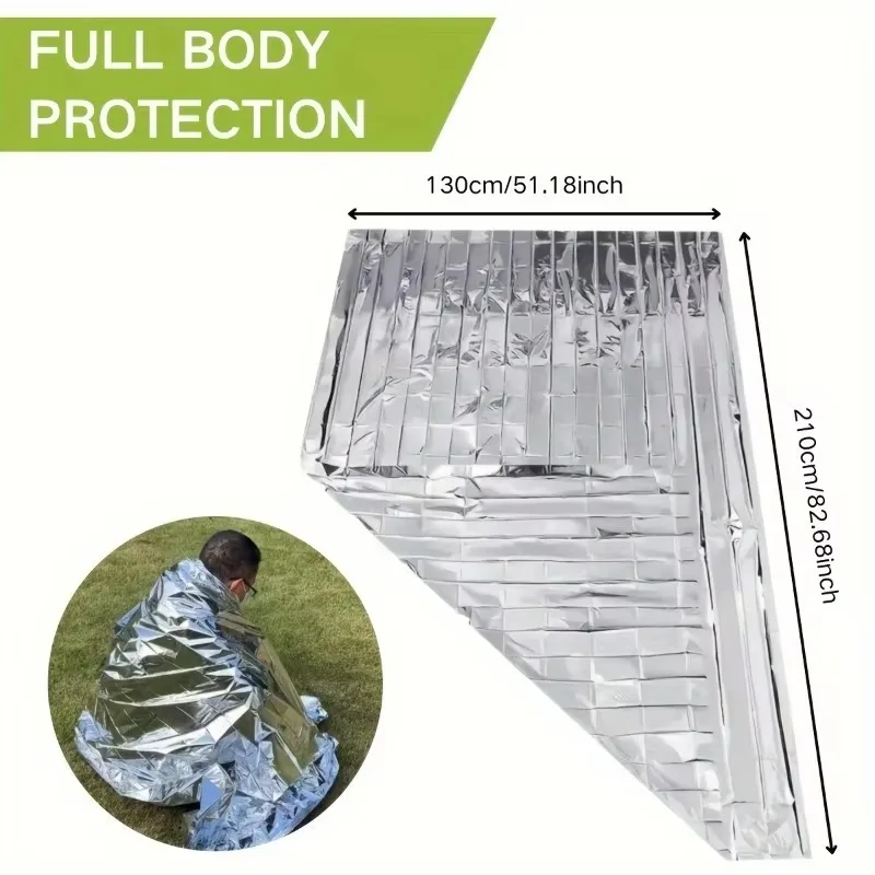 5pcs Emergency Reflective Thermal Blanket, Foil Space Blanket for Body Warmer, Waterproof Windproof Survival Blanket for Outdoor