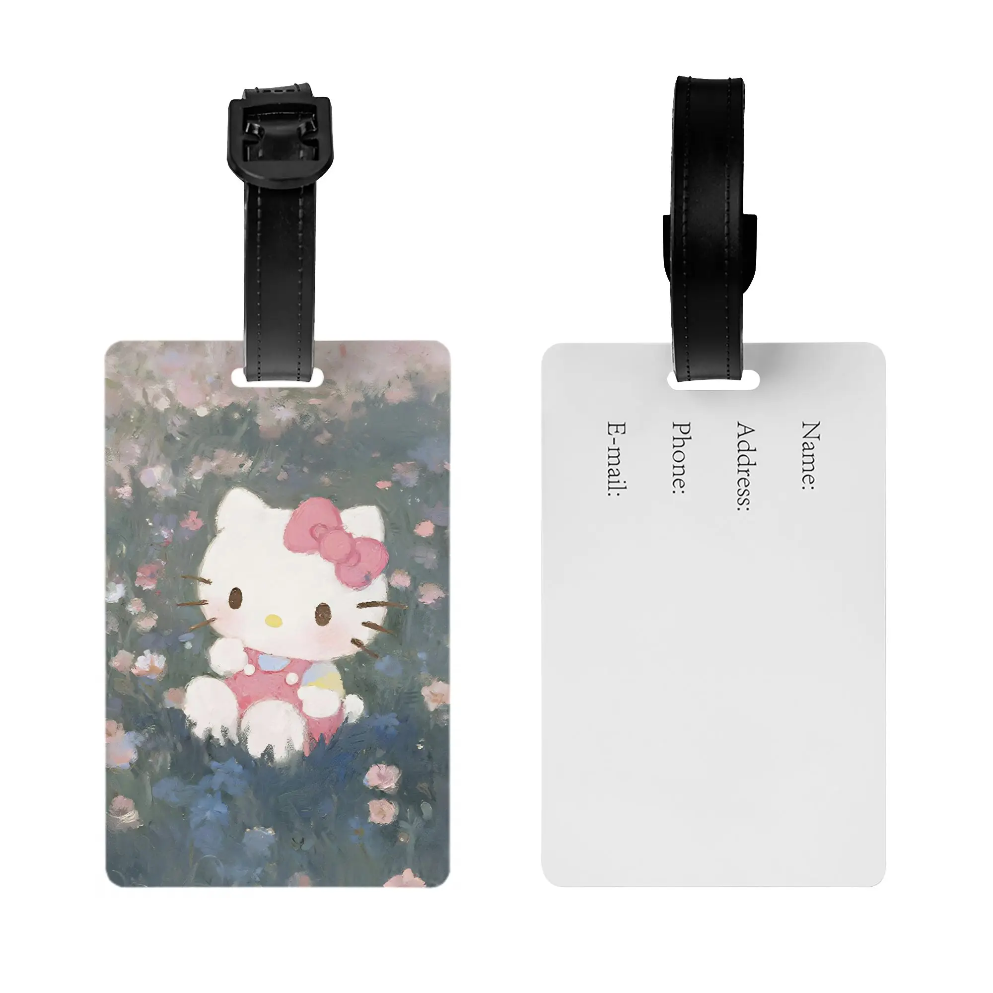 علامة الأمتعة مرحبا كيتي الكرتون حامل حقيبة الأمتعة الصعود العلامة اسم معرف عنوان حامل علامة الأمتعة للرجال الأمتعة علامة هدية #2