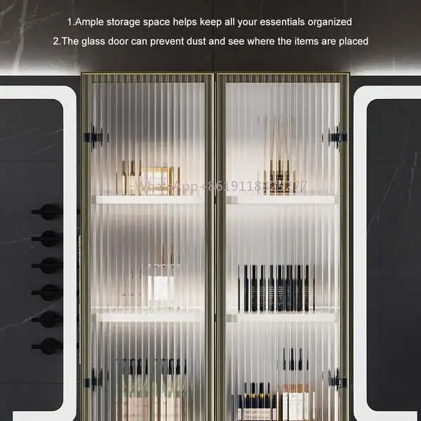 Banheiro inteligente LED Mirror Cabinet, Pia Inteligente para Hotel, Design moderno