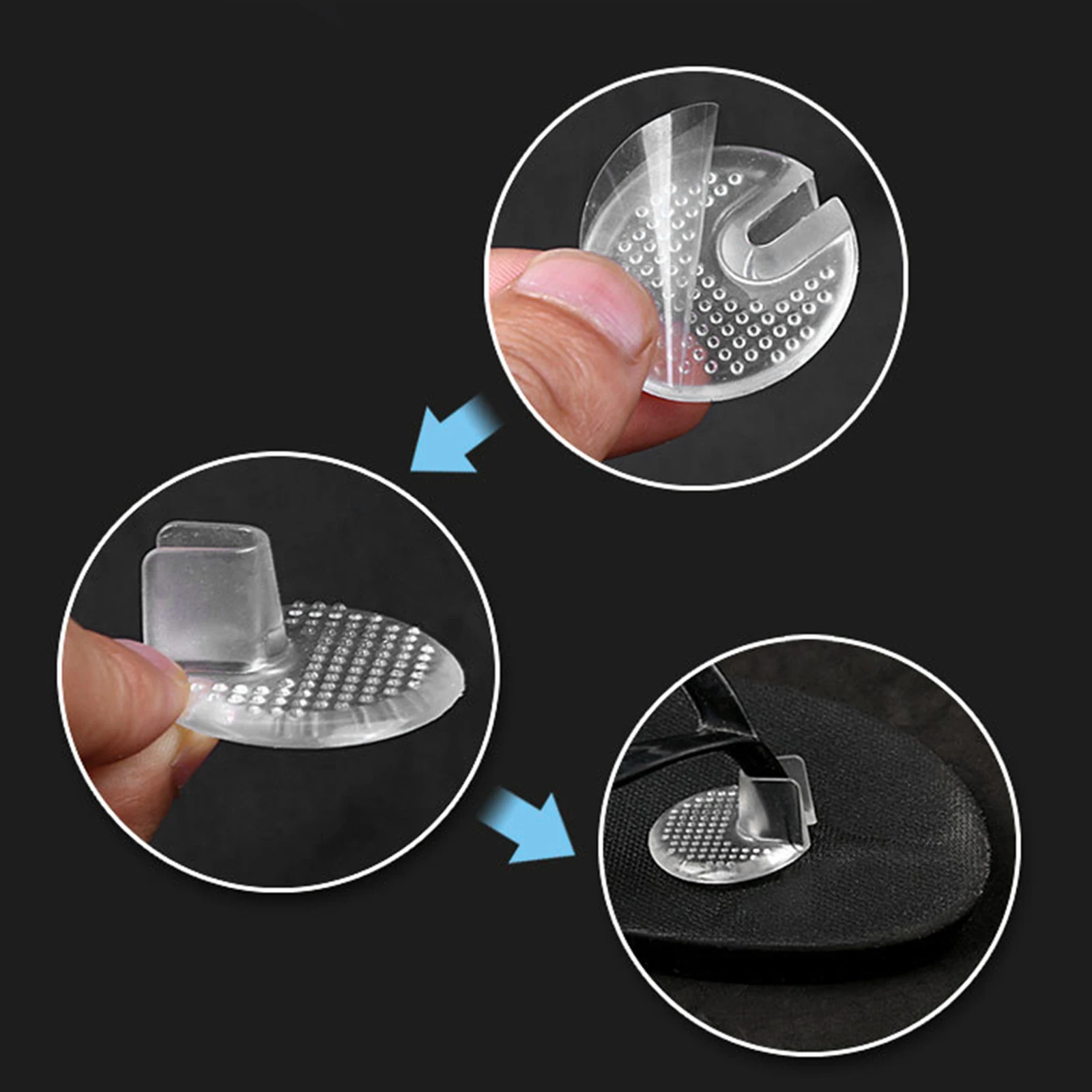 

3pcs Forefoot Gel Insoles Anti-Slip Shoe Cushions For High Heels Transparent Self-Adhesive Foot Pads With Massage Pressure