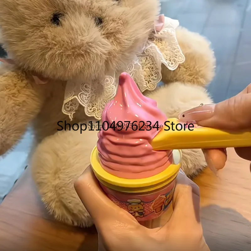 Ensemble de jouets d'alimentation interactif pour enfants, crème glacée et pouding de fraises, jeu de simulation éducatif, cadeau alimentaire de cuisine