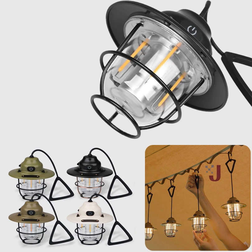 Camping Light Led Camping Lantern Rechargeable Ultra Bright Outdoor Vintage Pendant Long Life Ambient Portable Tent Lights