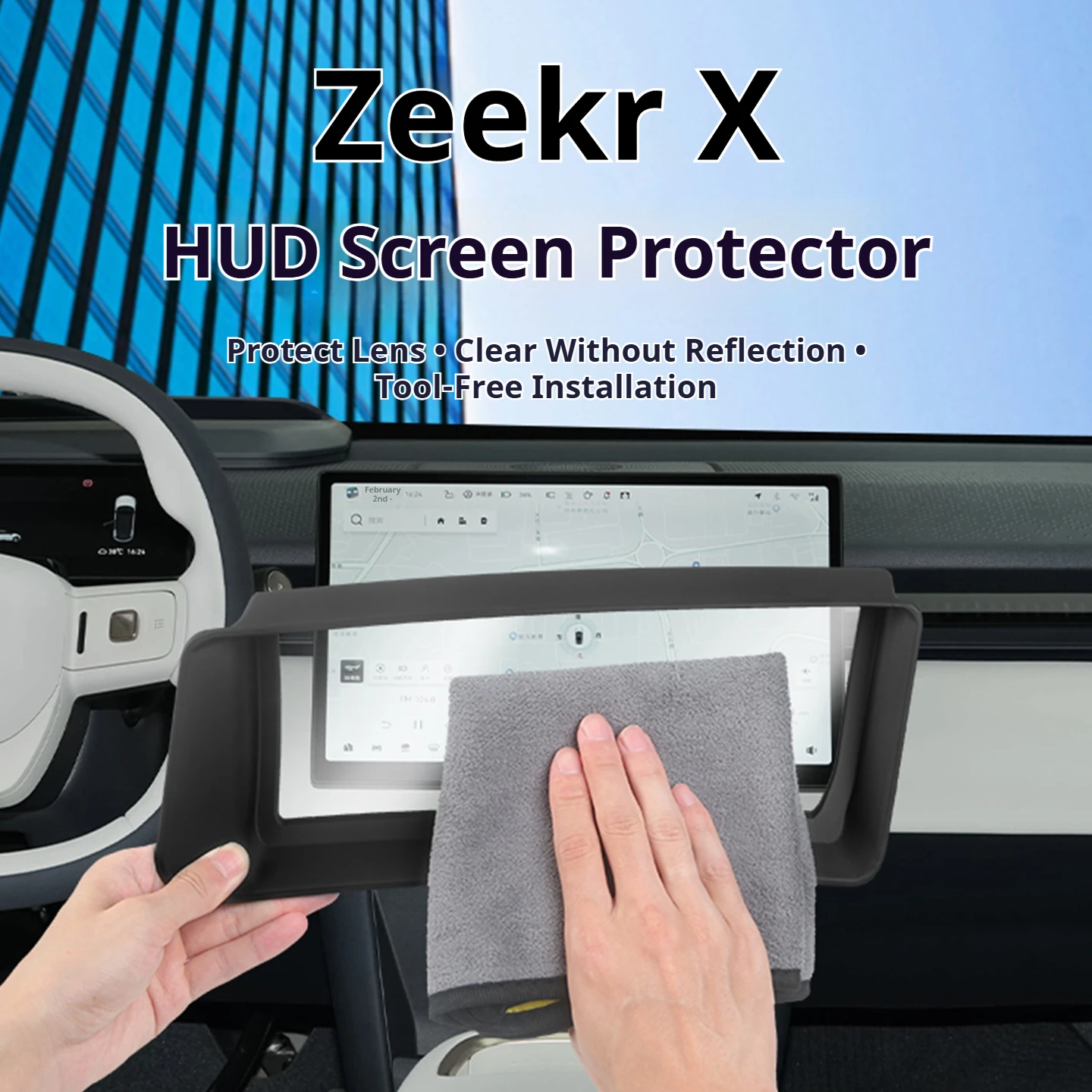 HUD Screen Protector For 2023-2026 Zeekr X, Curved Soft Film Anti-Glare, LHD Car Interior Accessories