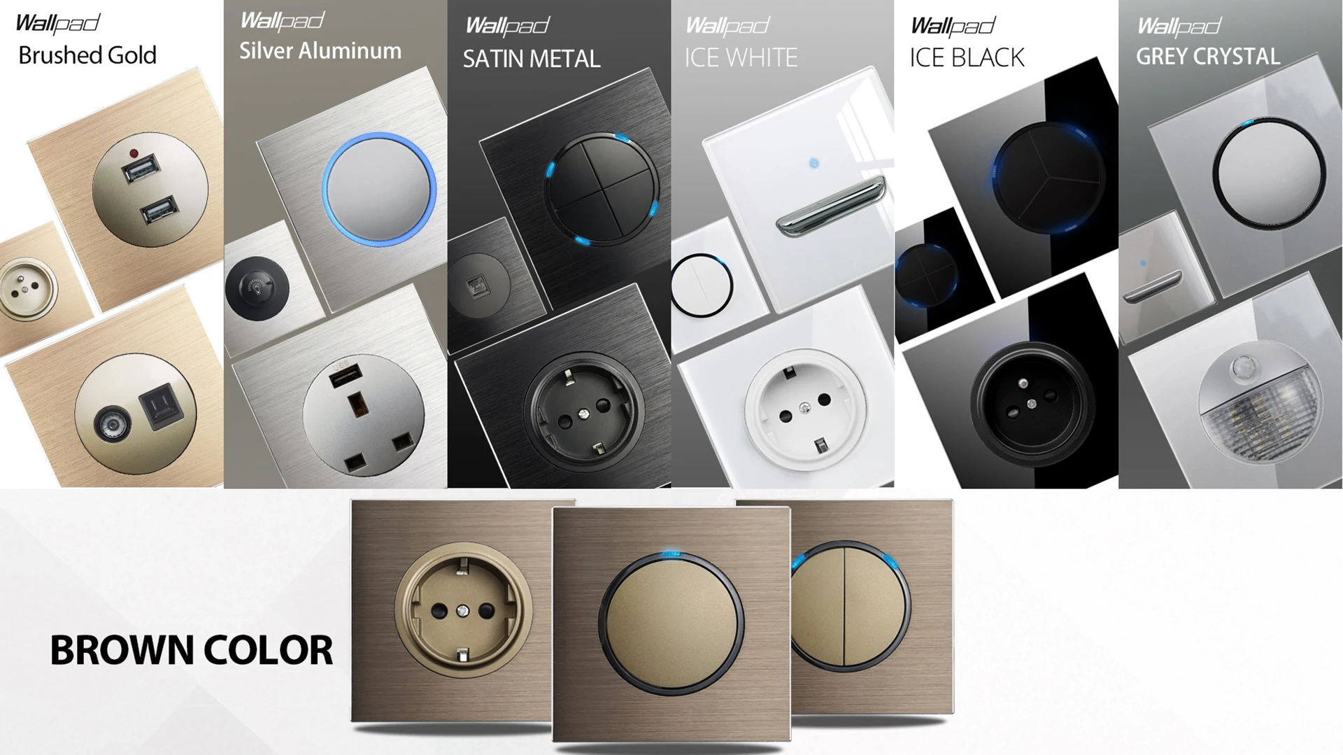 1 2 3 4 Gang Wall Switch White Glass Plate Motion Body Sensor Step Light DP 2P  DIY Free Combination, Wallpad L6 Series