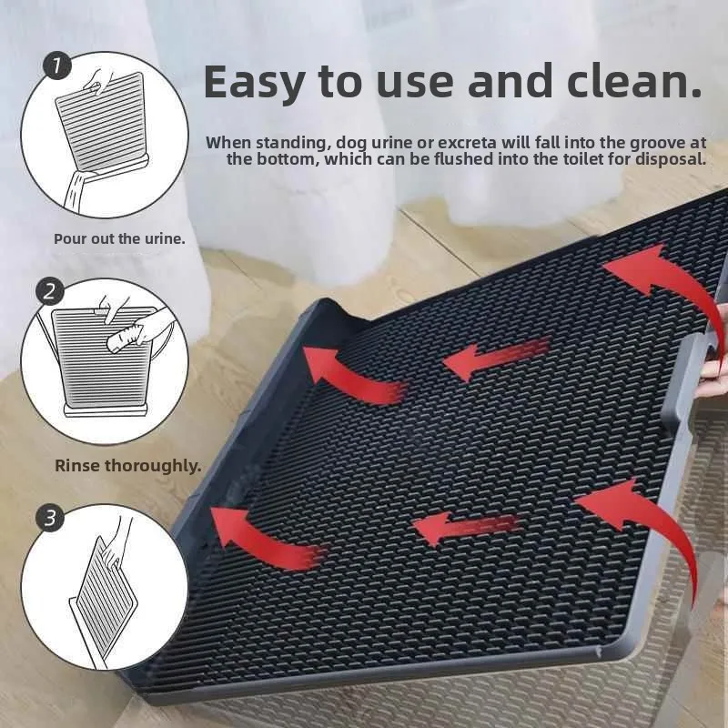 Pet Integrated Dog Toilet Small Size Flat Style Large Dogs Washable Mat Dog Poop Pan Non-Slip Cute Design PP Material