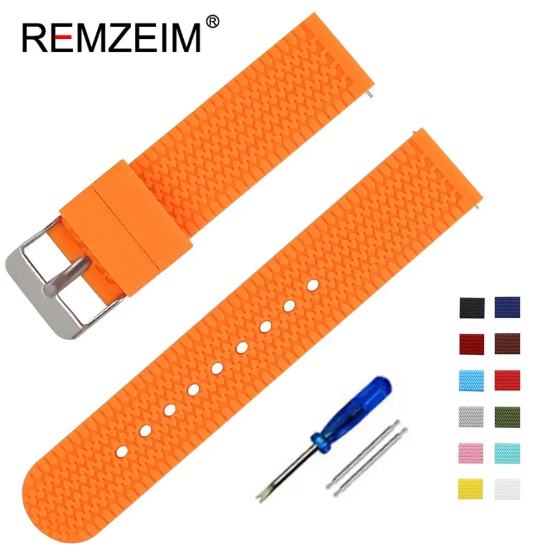 Silicone Watch Band Wrist Bracelet Quick Release Rubber Watch Strap 18mm 20mm 22mm 24mm Strap Watch Replacement Watchband