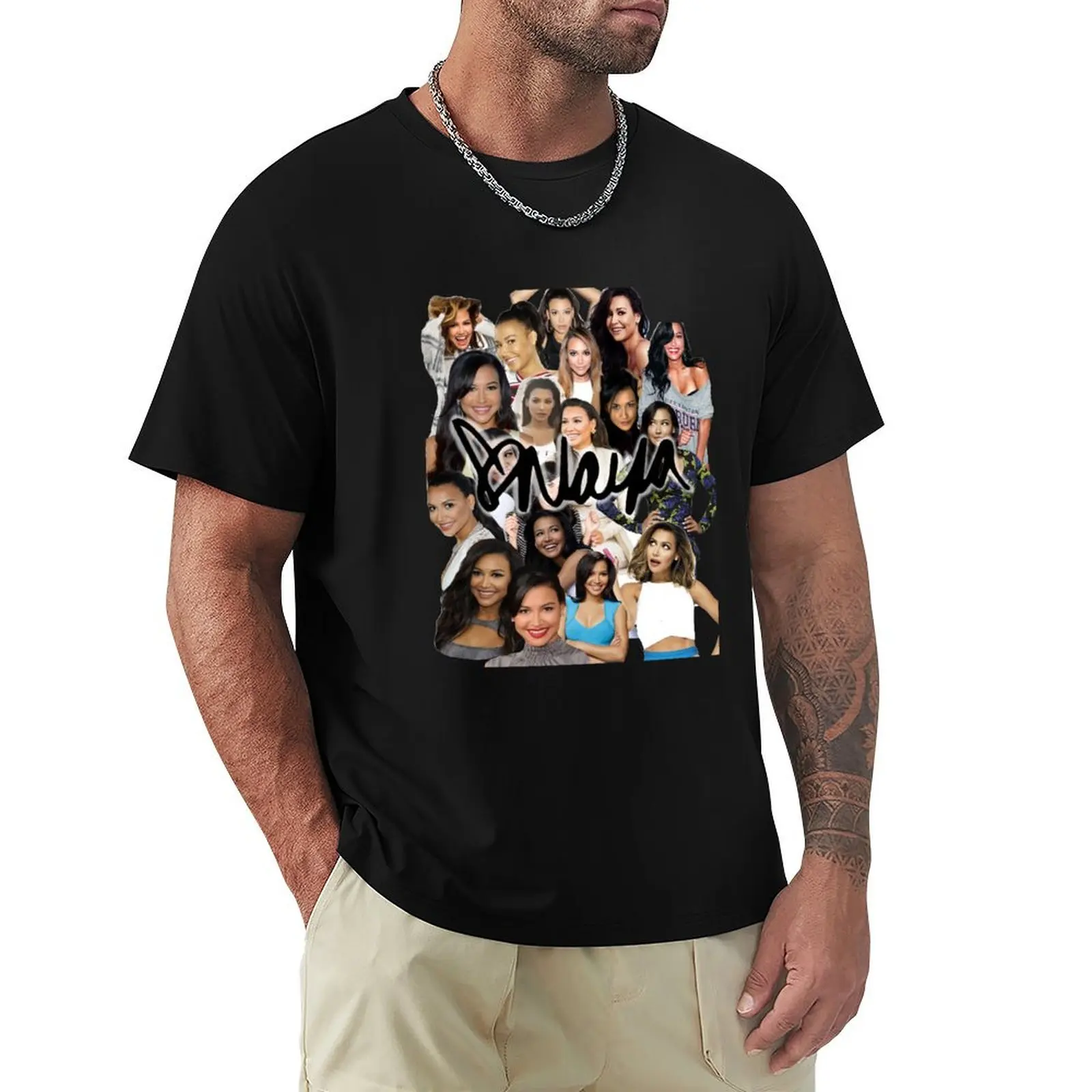 Naya Rivera Collage T-Shirt cotton graphic tees cute tops Aesthetic clothing custom t shirt big and tall t shirts for men