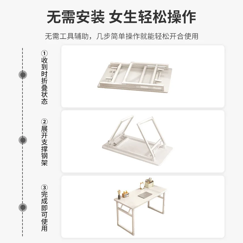 Escritorio plegable para libros, escritorio simple para computadora, dormitorio para uso doméstico, escritorio de estudio para estudiantes,