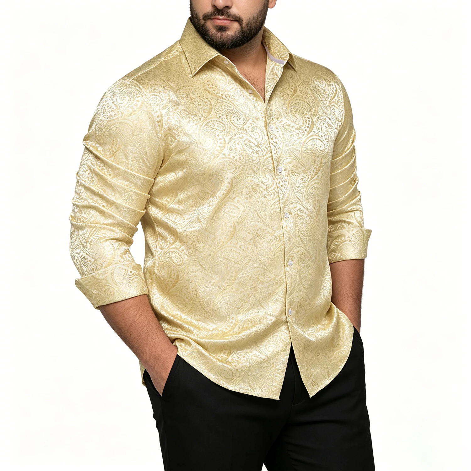 

Eye-Catching Floral Paisley Collared Shirt Hot Selling Fashion Trend Item