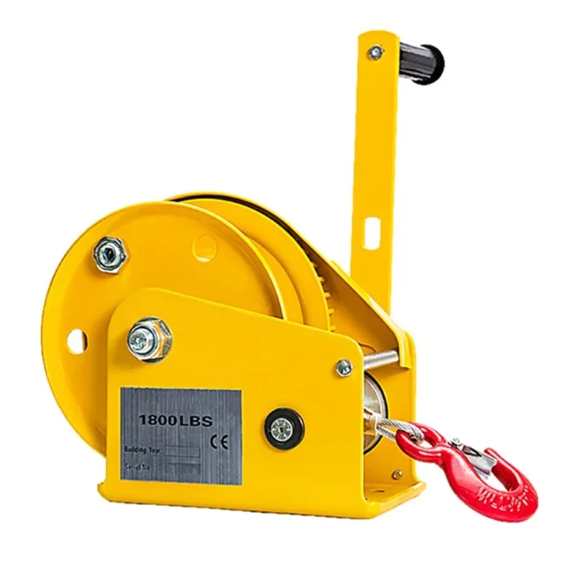 

Manual Winch Hydraulic Brake System Winch Manual Cable9.5mmX26m Capstan Tool Capacity 1200lbs 1800lbs 2600lbs