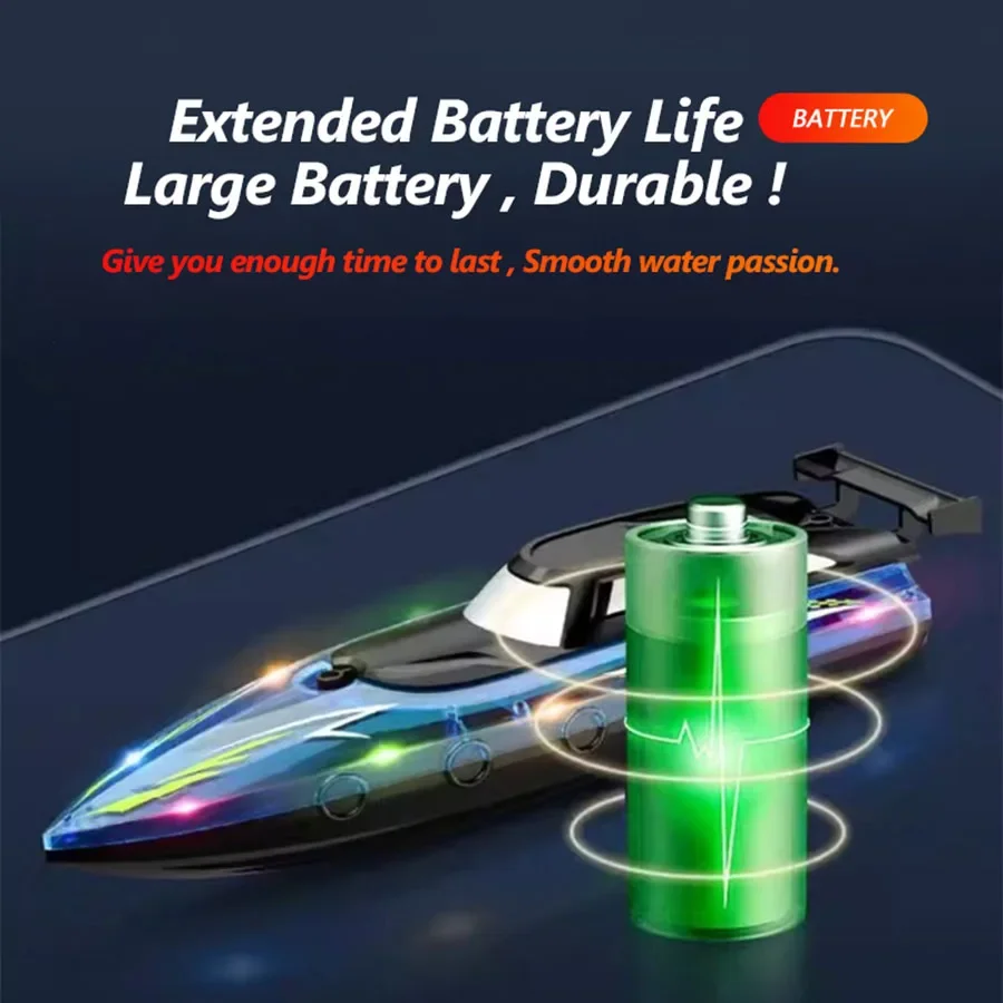 รีโมทคอนโทรลเรือไฟฟ้าของเล่นชาร์จ 2.4G รีโมทคอนโทรลเรือ Double SPIRAL Pulp น้ําความเร็วสูง REMOTE Contr