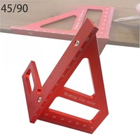 Aluminum Alloy Multi Angle Measuring Ruler 45/90 ° Carpentry Square Protractor Drawing Line Ruler Miter Triangle Layout Tool