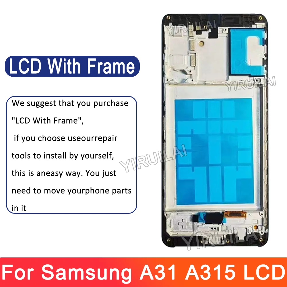 삼성 갤럭시 A31 LCD 디스플레이 터치 스크린 디지타이저 어셈블리에 대한 TFT 테스트 삼성 A31 A315 LCD 화면 디스플레이에 대한 프레임