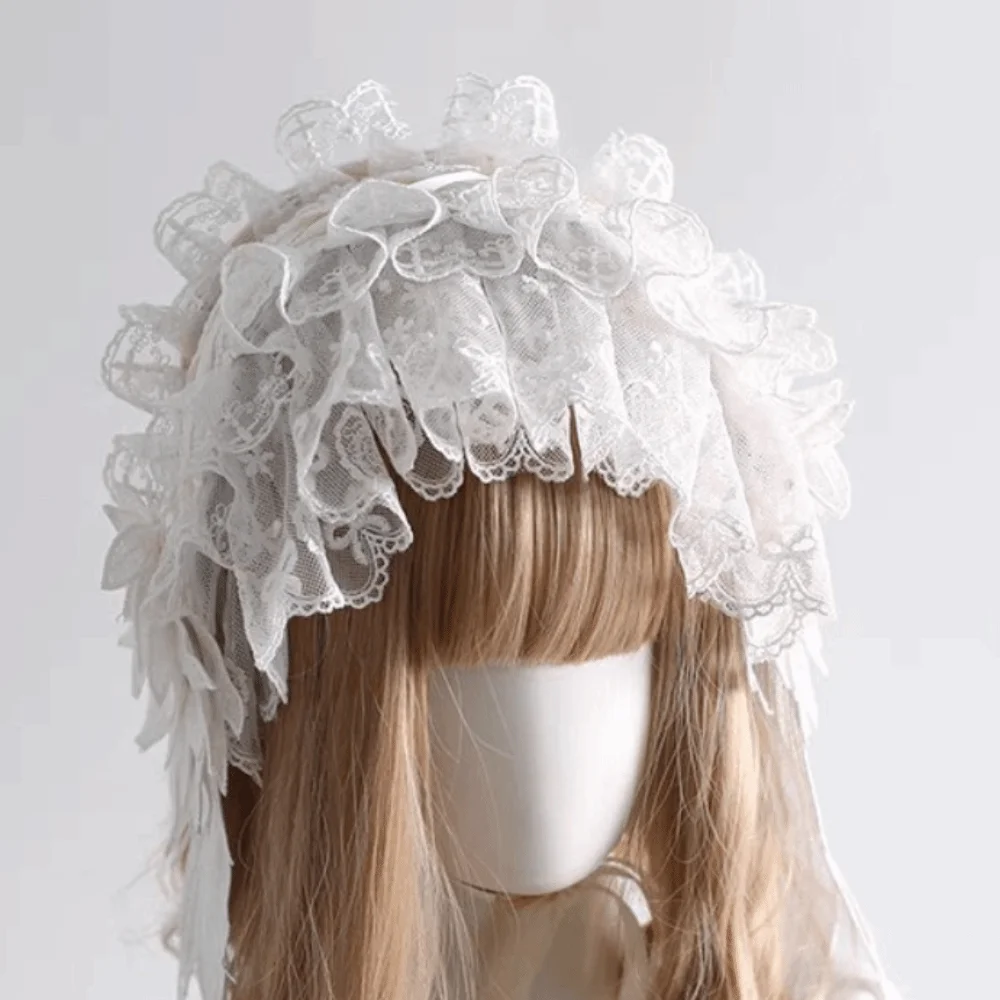 

Creative Sweet Lolita Lace Headband Jk Ribbon Bow Ruffled Hairband Kawaii Hair Accessories Anime Maid Cosplay Headdress Girls