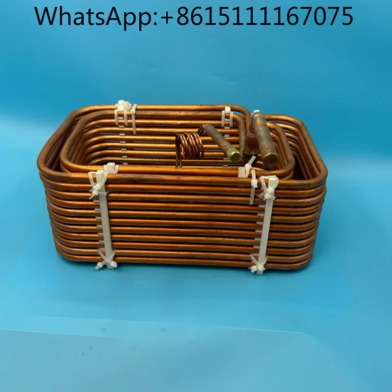 5HP Industrial Chiller Evaporator, Capillary Throttle Square Copper Coil Heat Exchanger