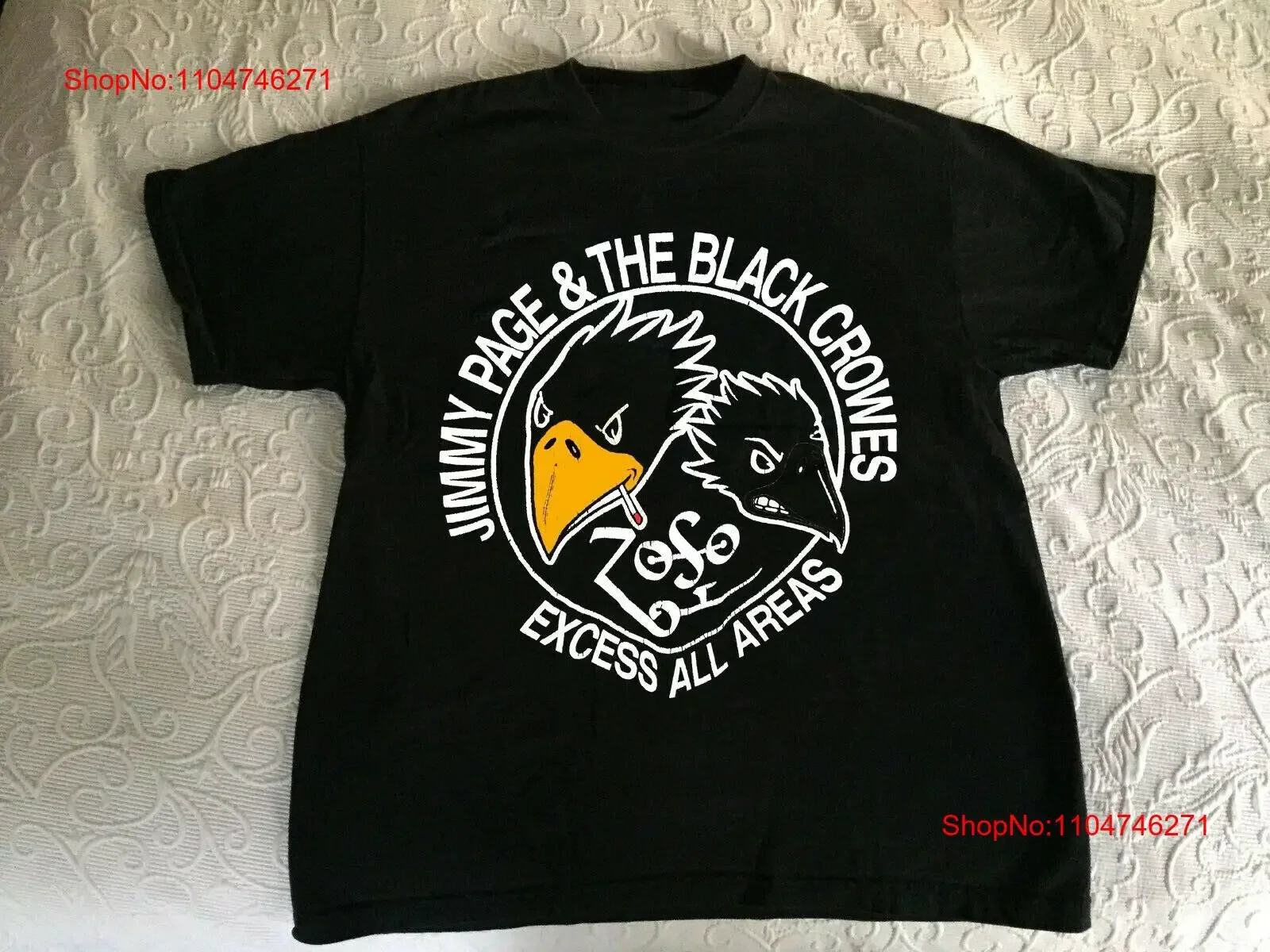 Vintage raro Jimmy Page Black Crowes Excess Tour hombres S 234XL camiseta C065 vintage lavado versátil cómodo