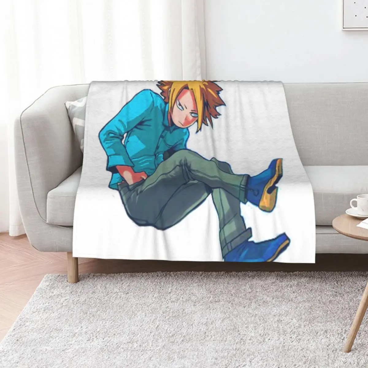 

Kaminari Denki Throw Blanket Single Thermals For Travel Furry Decoratives Blankets