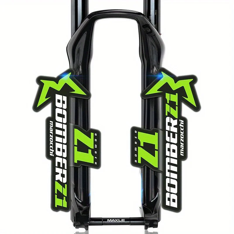 Adesivo plano 2D, 2 peças, adesivo para bicicleta, adesivo para garfo dianteiro Marzocchi BOMBER, adesivo DIY para bicicleta de montanha, adesivo para carro, motocicleta