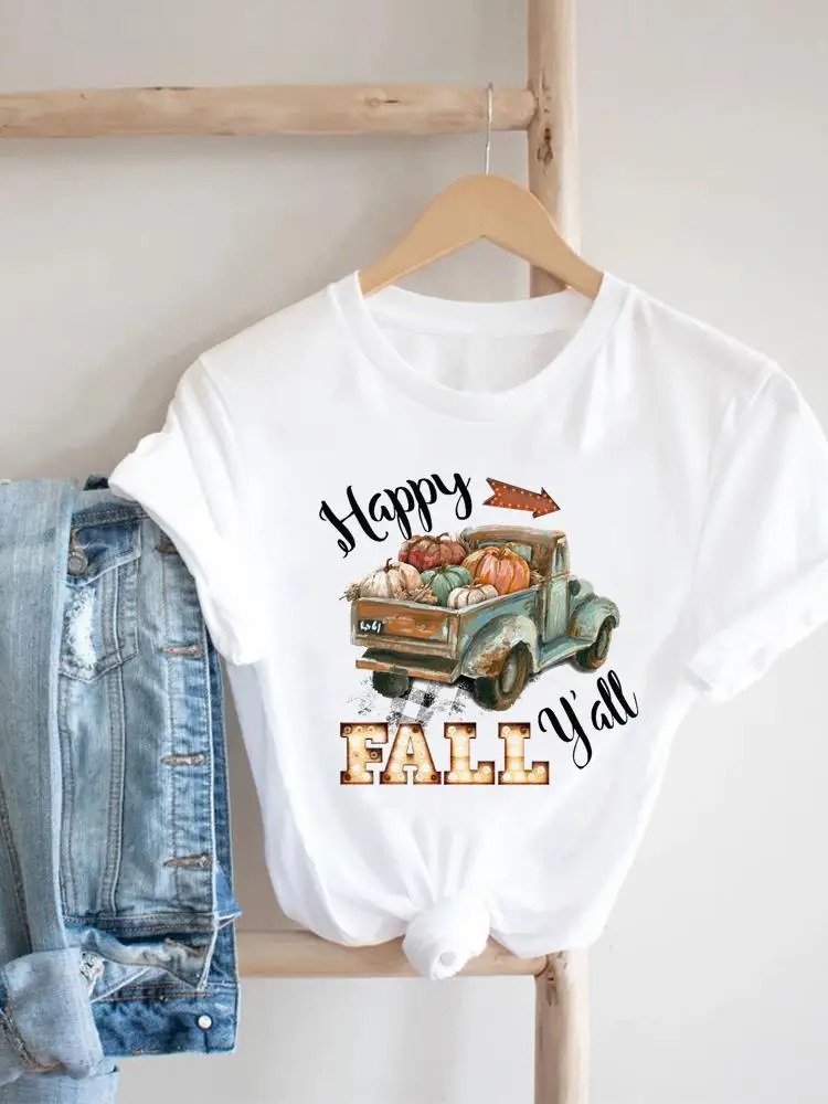 

Lovely Season Cute 90s Fall Autumn T Shirt Clothing Tee Women Halloween Thanksgiving T-shirt Print Clothes Trend Graphic Top