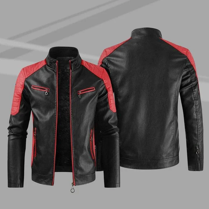 2023 Fashion New Men Vintage Custom Logo Motorcycle Jacket Bicycle Leather Jacket Men's Embroidered Bomber Coat Pu Coat