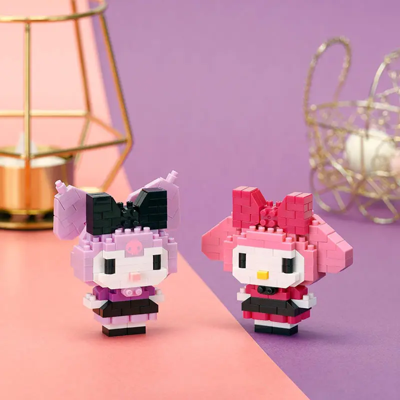 

Genuine Nanoblock Sanrio Kawaii Gown My Melody Kuromi Building Blocks Official Cute Figure Formal Dress Micro Brick Model