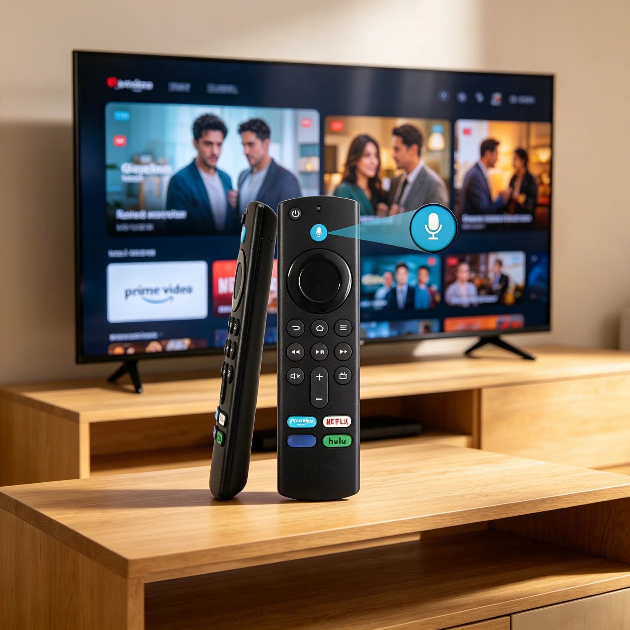 Control Remoto de Voz de Repuesto con Accesos Directos a Prime Video y Netflix para Fire TV Stick 4K Lite Cube Smart TV Reproductores de Streaming