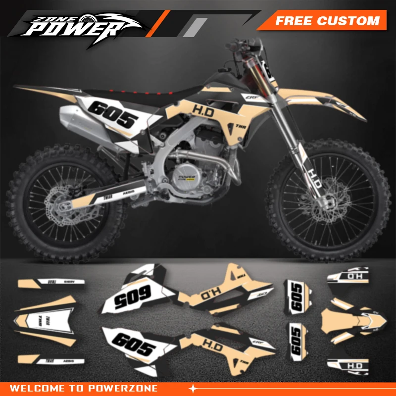 Kits de pegatinas gráficas para motocicleta Powerzone, para Honda CRF250RX 2022-2024 CRF450RX 2021-2024, nombre de número personalizado 03