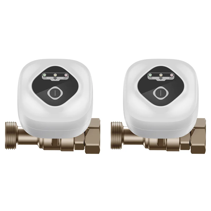 【58% OFF】2X Wifi 지능형 볼 밸브 자동 물 차단 밸브 지원 APP 제어/누수 경보 EU(B)