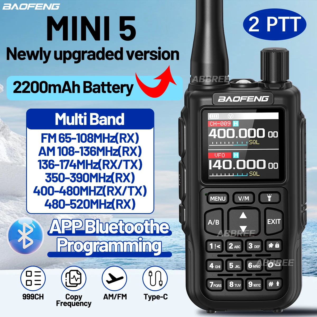baofeng-mini-5-双方向ラジオ-2200mah-リチウムイオンバッテリー-bluetooth-プログラム-デュアル-ptt-長距離アップグレード-5r-mini-ポータブルハムラジオ