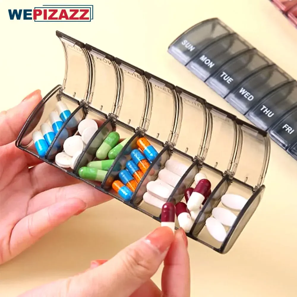 

7 Day Pill Case, Daily Vitamin Case Medicine Box, Pill Containers for Medicine Supplements Fish Oil, Weekly Small Pill Organizer