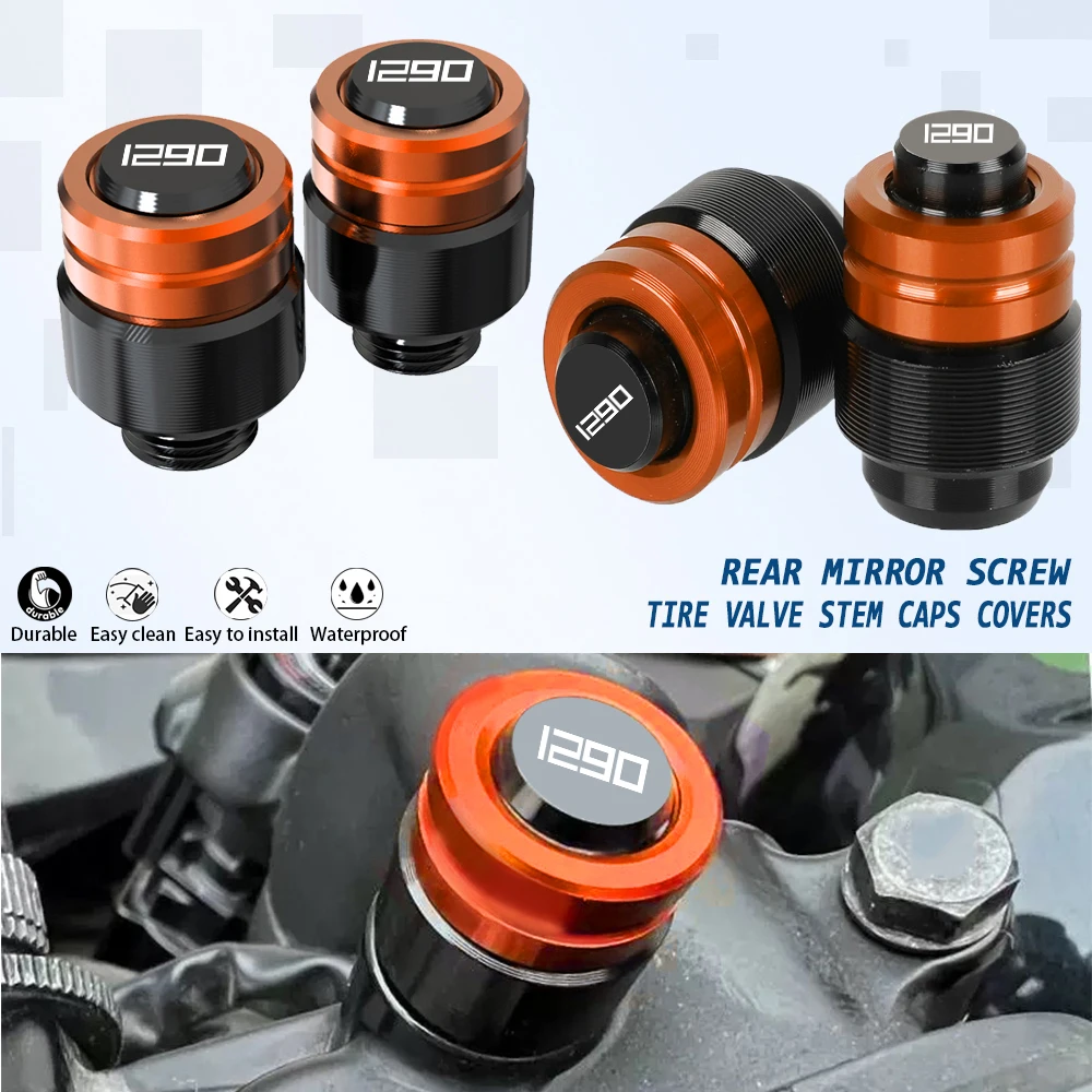 

For 1290 Super Adventure 1290 2014 2015 2016 2017 2018 2019 2020 2021 2022 2023 Tire Valve Stem Caps Covers Rear Mirror Screw