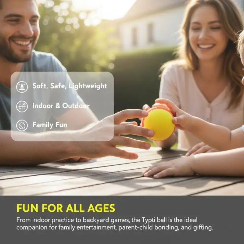 Indoor Use PU Foam Tennis Ball Soft Bounce Safe 3.5 Inch 1PC Low Impact for Beginner Tennis Drills Kids Casual Play