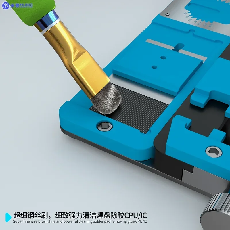 Antystatyczna szczotka do czyszczenia podkładek IC Mijing 2 w 1, zestaw narzędzi do naprawy płyty głównej iPhone, płyty głównej PCB CPU Chip Clean Removal Glue — zdjęcie 6