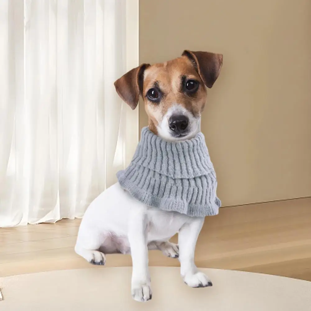 Pet Collar Scarf Cozy Knitted Dog Snood Pet Scarf Set for Weather Stylish Neck Warmer Ear High for Warmth