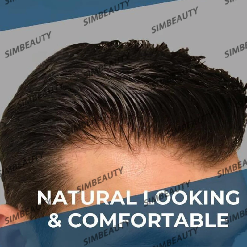 Wholesale Cheap Breathable Lace Base Men Toupee 100% Human Hair Durable Man Hair Prosthesis System Capillary Natural Hairline