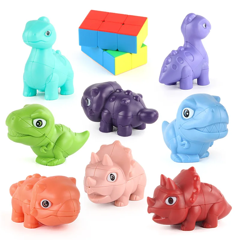 2 PCS 2*2*3 Cube Set Children's Science Puzzle Dinosaur Smooth Strange-shape Animal Magic Toy