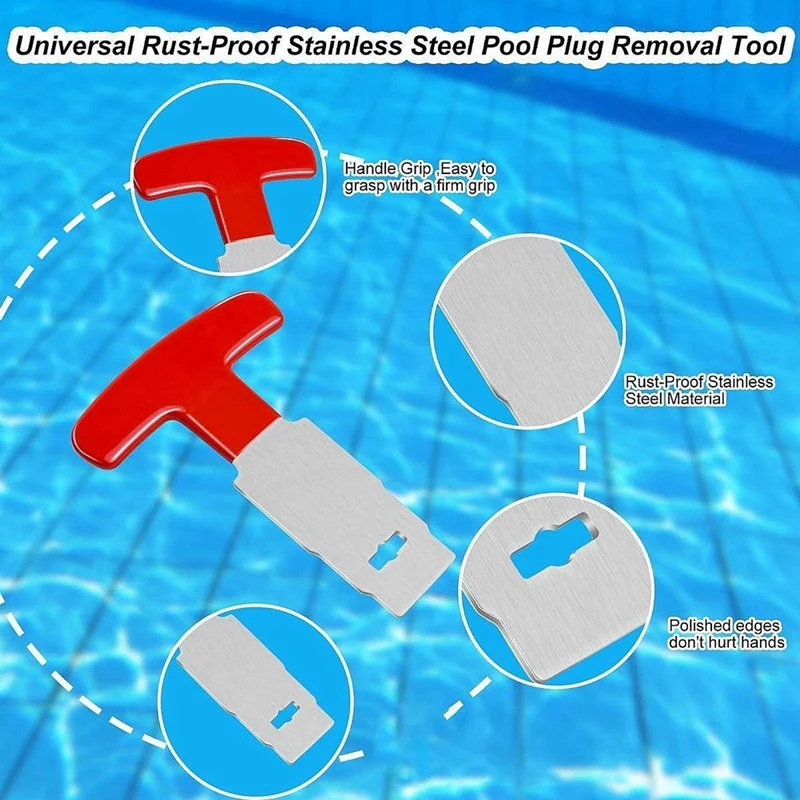 ABNO-2Pcs Pool Plug Removal Tool Pool Drain Plug Removal Tool Pool SPA Removal Tool