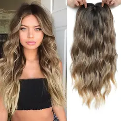 20inch Hair Topper for Women with Thinning Hair Synthetic Wavy Toppers Hair Pieces Large Base Wiglets Ladies Clip in Hair